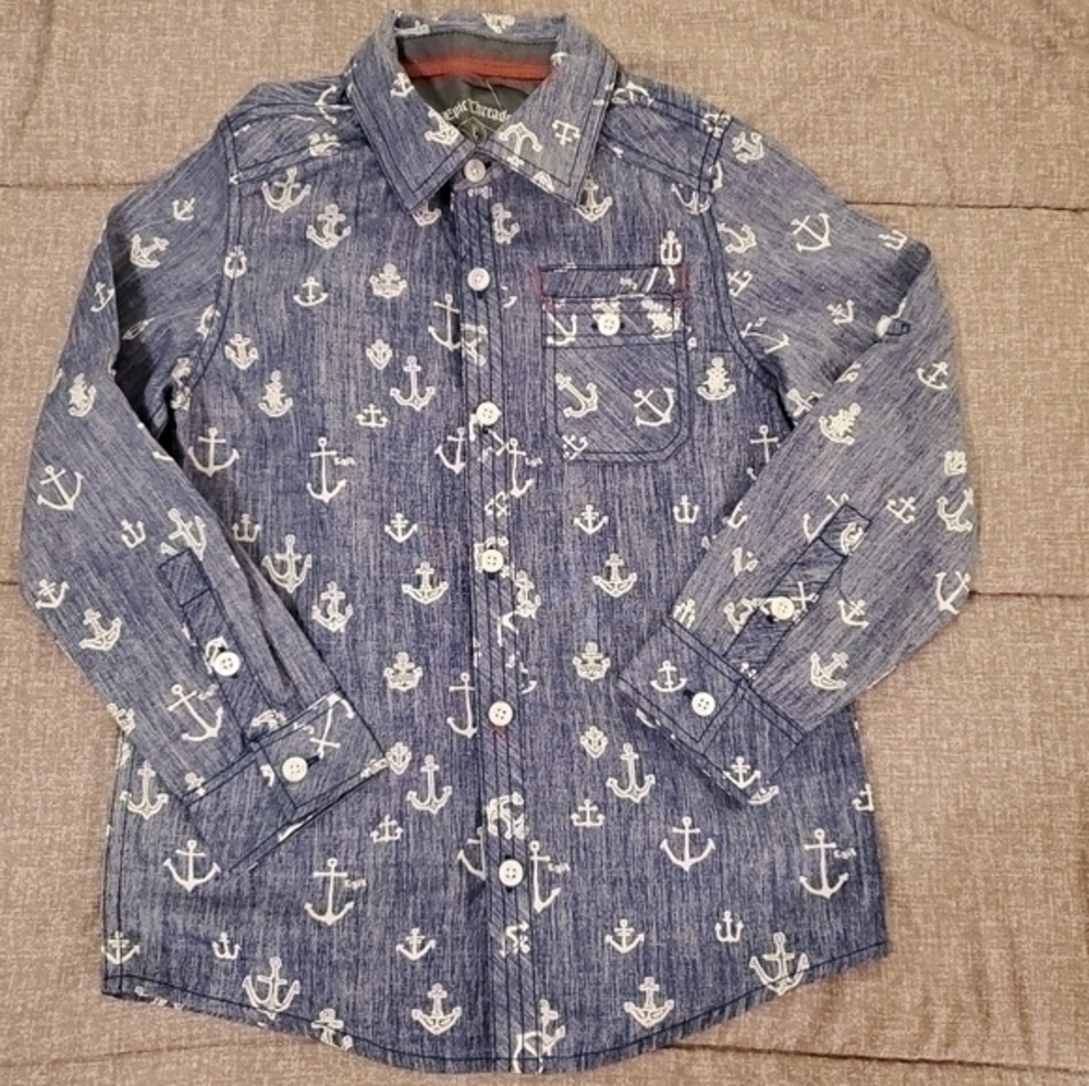 NWT Epic Threads Kids Anchor light blue shirt size 6